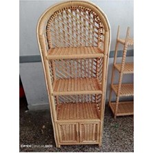 Universe Desing Plastik Hasır Örme 4 Raflı 1 Kapaklı Kitaplık