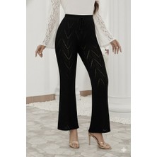 Passense Kadın Yüksek Bel Bağcıklı Desenli Trikopantolon