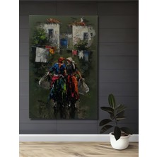 Teona Ahşap Ege Köylüleri Yağlı Boya Görünümlü Ahşap Dekoratif Tablo Dikdörtgen Tablo