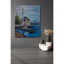 Teona Ahşap Ortaköy Cami Yağlı Boya Görünümlü Ahşap Dekoratif Tablo Dikdörtgen Tablo