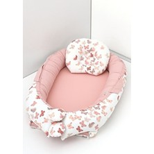 Umaybebek Babynest, Bebek Uyku Yatağı 0-2 Yaş - %100 Pamuk - Pudra Kelebek