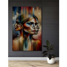 Teona Ahşap Soyut Geometrik Renk Cümbüşü Yağlı Boya Görünümlü Ahşap Dekoratif Tablo Dikdörtgen Tablo