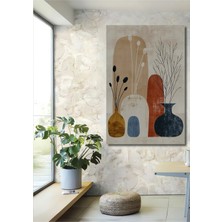 Teona Ahşap Ahşap Dekoratif Tablo Modern Sanat Pastel Boya Görünümlü Vazo Çiçek Tasarımı Dikdörtgen Tablo