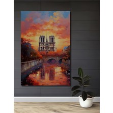 Teona Ahşap Notre Dame Paris Suluboya Görünümlü Dekoratif Ahşap Tablo Dikdörtgen Tablo
