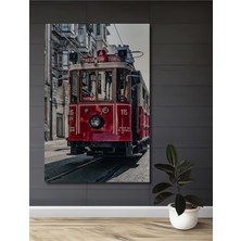 Teona Ahşap Tarihi Tramvay Sokak Ahşap Dekoratif Tablo Yağlı Boya Görünümlü Sanat Eseri Dikdörtgen Tablo