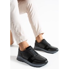 Meegora Erkek Siyah Günlük Hakiki Deri/süet Ayakkabı