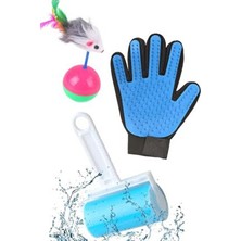 Vi Caro ® 3lü Set Yıkanabilir Toz Toplama Rulosu Hassas Cilt Uyumlu Tüy Temizleme Eldiveni + Fareli Kedi Oyuncağı