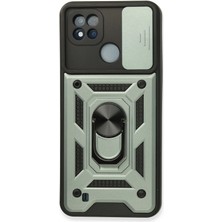 Realme C11 2021 Kılıf Pars Lens Yüzüklü Silikon - Yeşil - FKU7434-6350