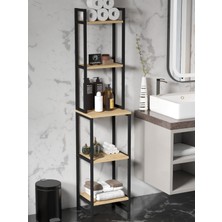 Miyuhome 5 Raflı Banyo Düzenleyici Dar Alan Rafı Metal Mutfak Rafı Banyo Dolabı Çok Amaçlı Organizer