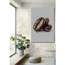 Teona Ahşap Kahve Çekirdeği Sulu Boya Görünümlü Dekoratif Ahşap Tablo Dikdörtgen Tablo