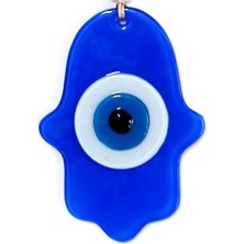 Nazar Boncuklu Mavi Renk Fatma Ana Bereket Eli Cam Duvar Süsü