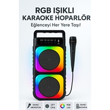 XBeam Mikrofonlu Bluetooth Hoparlör Rgb LED Işıklı Karaoke Bass Speaker