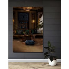 Teona Ahşap Bohem Sanat Yağlı Boya Görünümlü Otantik Salon Ahşap Dekoratif Tablo Dikdörtgen Tablo