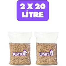Lumycat %100 Doğal Çam Peleti Kedi Kumu 40LT Tozsuz Çuval Gönderi 2X20 Litre