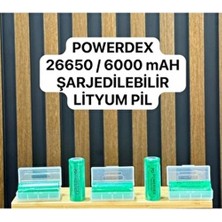 Powerdex 26650 6000mAh 3.7V Li-Ion Pil Yüksek Performanslı Uzun Süreli Enerji Çözümü
