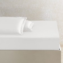 Linens x Tencel™ Lyocell Çift Kişilik Lastikli Çarşaf Beyaz