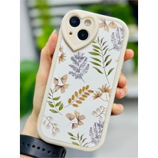 Go Aksesuar Iphone 13 ve 14 Uyumlu Kaplama Floral Tasarımlı Esnek Silikon Kılıf