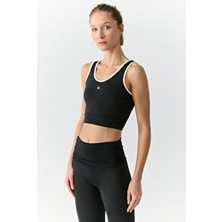 Yanelis Urban Beat Kadın Biyeli Sportswear Crop Siyah Atlet