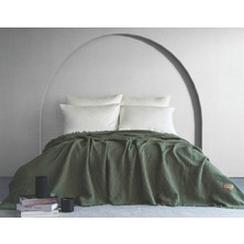 Dantela Lumia Etnik Desen Yatak Örtüsü -Haki