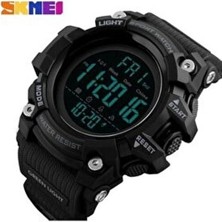 Skmei Dijital Ekran Erkek Kol Saati 1384 Siyah Plastik Suya Dayanıklı Otomatik Fonksiyon