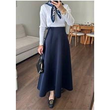 Molly Nelly Kadın Yandan Bağlamalı Tesettür Uzun Skuba Etek