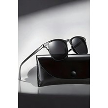 Macerati Pros Unisex Siyah Oval Çerçeve Polarize Cam Güneş Gözlüğü