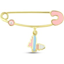 Assos Pırlanta Altın Bebek Yaka Iğnesi - 14K