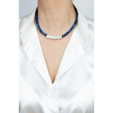 Liveyn Design Mavi Kristal Zirkon Detay Kolye