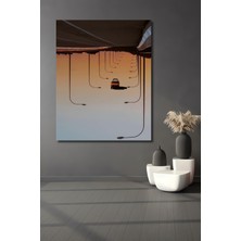 Teona Ahşap Inverted Yol Kenarı Otomobil Sulu Boya Görünümlü Dekoratif Ahşap Tablo Dikdörtgen Tablo