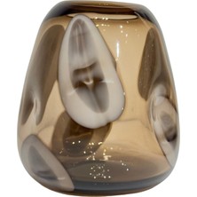 Lara Decor Kahve Sıcak Cam Desenli Vazo Büyük