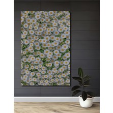 Teona Ahşap Papatyalarla Dolu Bahar Bahçesi Sulu Boya Görünümlü Ahşap Dekoratif Tablo Dikdörtgen Tablo