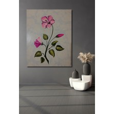 Teona Ahşap Muhteşem Pembe Çiçek Yağlı Boya Görünümlü Ahşap Dekoratif Tablo Dikdörtgen Tablo