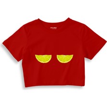 The Lucid Lab Sour Twins Crop Tişört - Kırmızı
