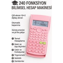 Max Poınt Bilimsel Hesap Makinesi 240 Fonksiyonlu Öğrenci Mühendislik Ofis Okul Hesap Makinesi Pembe