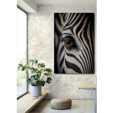 Teona Ahşap Zebra Gözü Yağlı Boya Görünümlü Ahşap Dekoratif Tablo Dikdörtgen Tablo