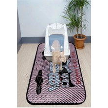 Eryatex Büyük Boy Renkli Desenli Elekli Kedi Tuvaleti Önü Kum Paspası Kum Toparlayıcı Kedi Kumu Paspası Xxl 60 cm x 120 cm