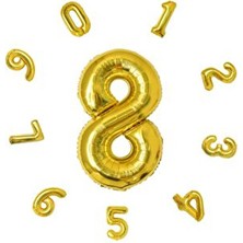  gold  folyo balon 8 rakam 100 cm (40 ınç)  8 yaş balonu - 8 yaş balon - 8 rakam balon