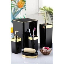 Trend Banyo Mutfak Siyah Gold Kare Banyo Seti