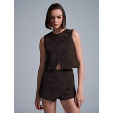 Dilvin 60601 Taş Aksesuarlı Top-Kahve