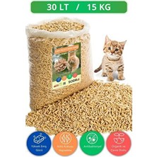 Sodra Kedi Kumu 30 Lt (15 kg) Çam Kokulu Çam Peleti ile Kötü Kokuları Önleyen Topaklanma