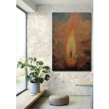 Teona Ahşap Mum Işığında Dans Eden Kadın Yağlı Boya Görünümlü Dekoratif Ahşap Tablo Dikdörtgen Tablo