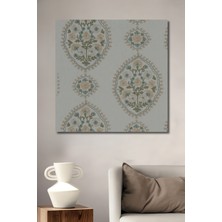 Teona Ahşap Osmanlı Çiçek Desenli Yağlı Boya Görünümlü Dekoratif Ahşap Tablo Dikdörtgen Tablo