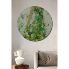 Teona Ahşap Bahar Esintisi Yağlı Boya Görünümlü Ahşap Dekoratif Tablo Yuvarlak Tablo