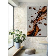 Teona Ahşap Kahve Taneleriyle Gelen Yağlı Boya Görünümlü Ahşap Dekoratif Tablo Dikdörtgen Tablo