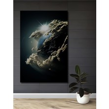 Teona Ahşap Gökyüzü ve Bulutlar Yağlı Boya Görünümlü Ahşap Dekoratif Tablo Dikdörtgen Tablo