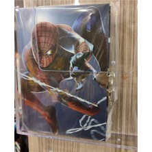 Ada Çanta Kırtasiye Ciltli Sert Kapak Kilitli Ajanda Günlük Çok Amaçlı Çizgili Defter Örümcek Ad. Figürlü