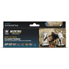 Vallejo 80259 8x8 ml. Fleshtones, Yüz Boyama, Wizkits Serisi Model Boyası Seti
