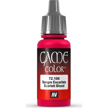 Vallejo 72106 18 ml. Scarlett Blood, Game Color Serisi Model Boyası