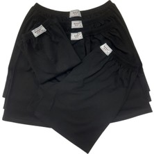 BAKXİ Erkek Boxer Düz Desenli Lastikli Paça Tipi 5 Adet Siyah %100 Pamuk Konforlu Kullanım