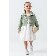 Kinderos Hasır Çantalı Nakışlı Kız Çocuk 3\'lü Takım - 26K 7265